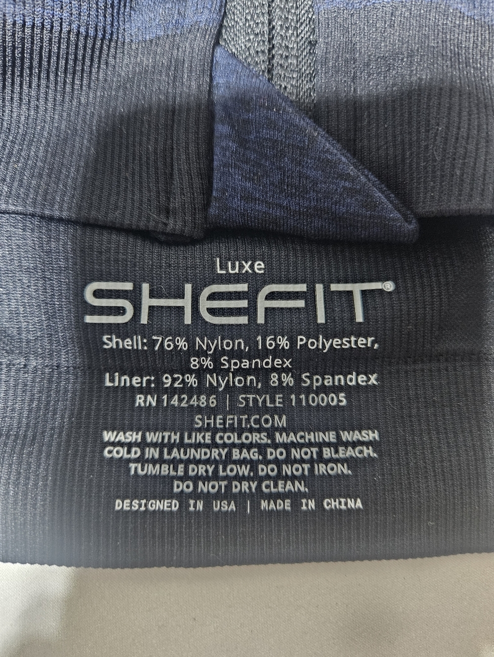 SHEFIT Luxe Zip Front Sports Bra High Impact Racerback Adjustable Navy - Picture 6 of 7